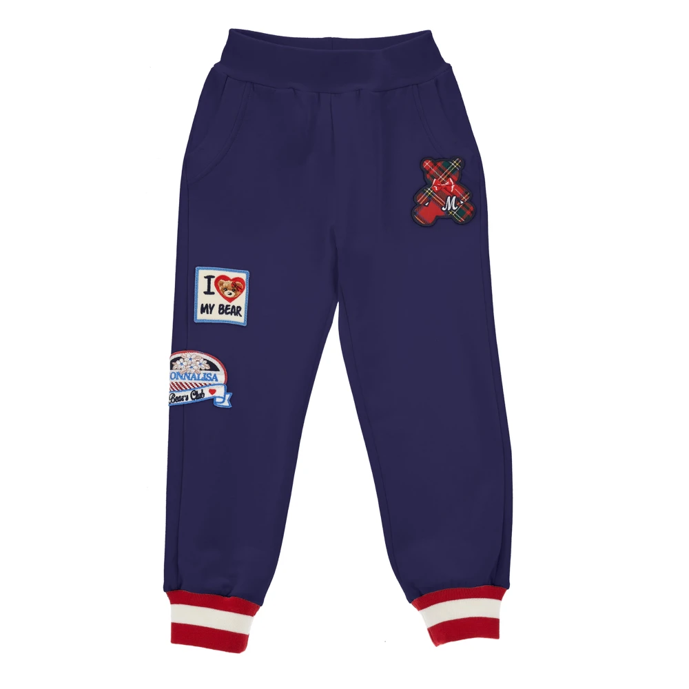 Monnalisa Girls Blue Sweatpants, 8 Y, Pantalone In Felpa Di Cotone