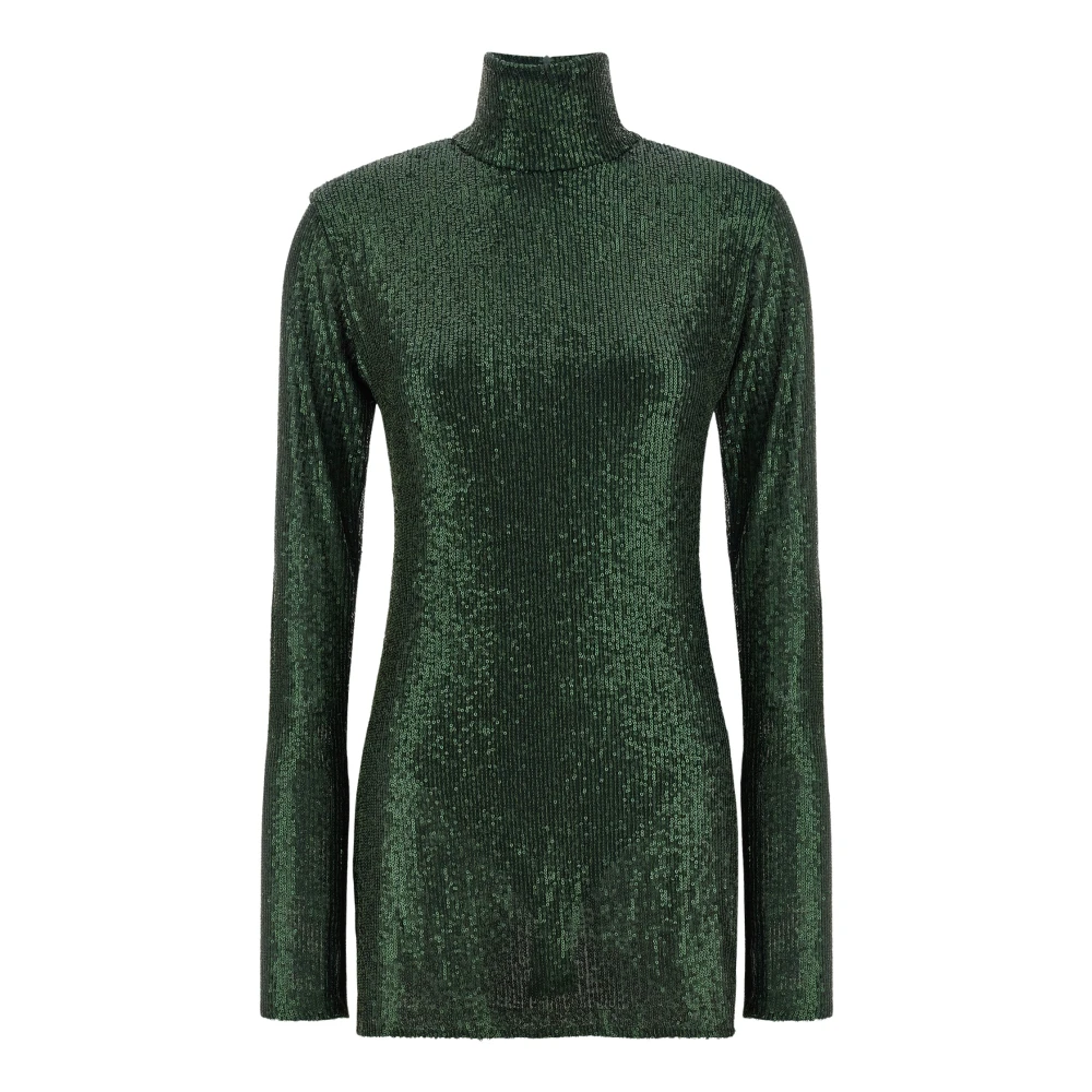 Norma Kamali Women's Green Turtlenecks, S, Pickleball Minidress