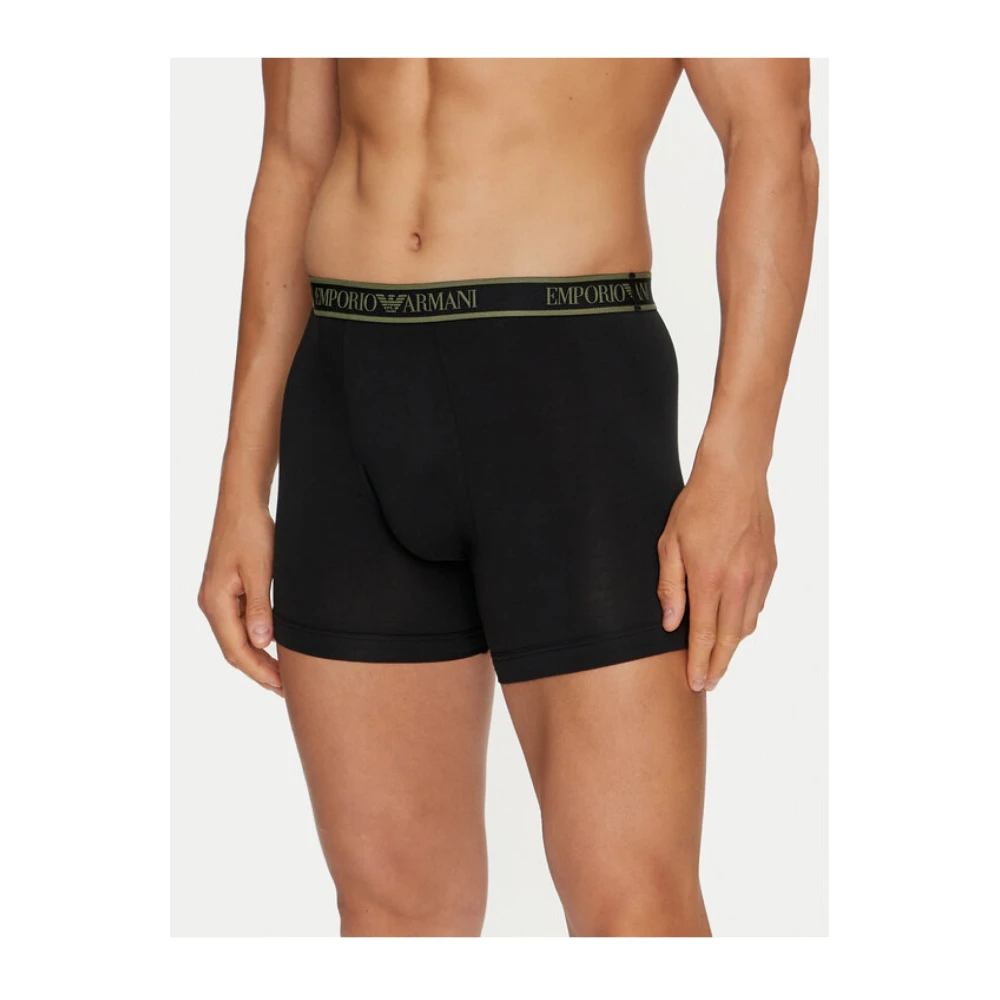 Emporio Armani Zwarte Boxershorts Set Stretchkatoen Black Heren