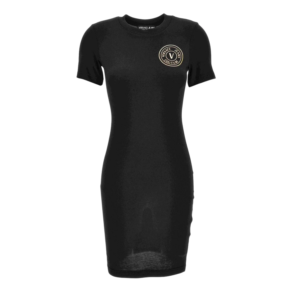 Versace Jeans Couture Jurk met logo Black Dames