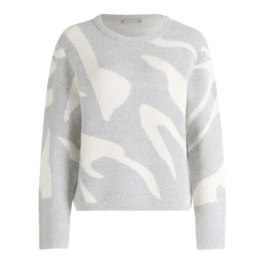 Betty & Co Gebreide trui met jacquard Gray Dames