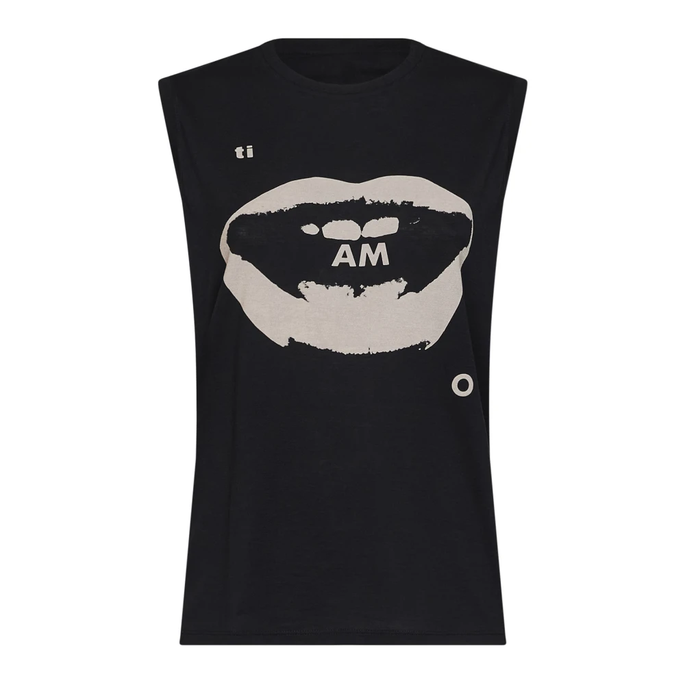 Fendi Jersey Top With Ti Amo Print - Female - Sleeveless Tops - Black - S - Tops
