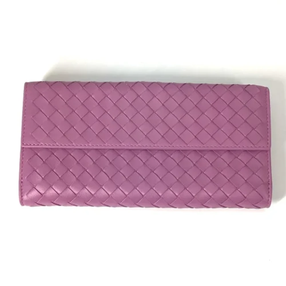 Bottega Veneta Vintage Pre-owned Leather wallets Purple Dames