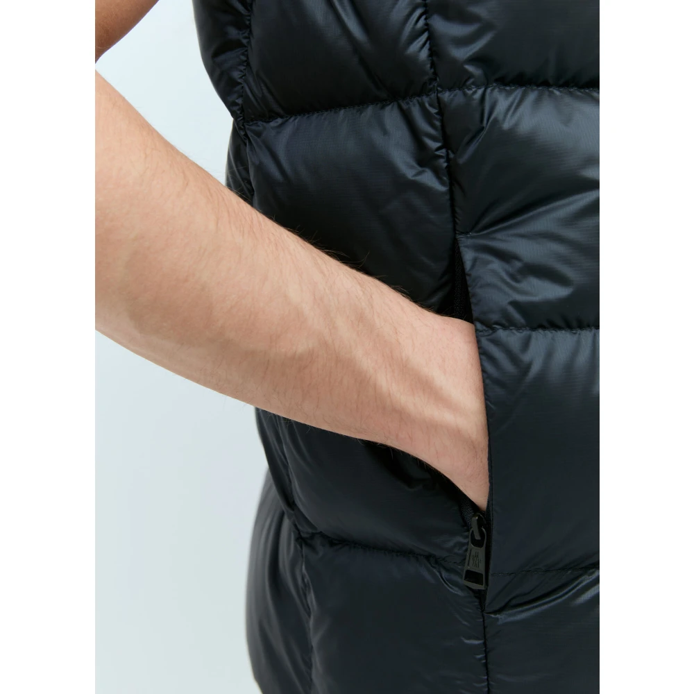 Moncler Gewatteerd Down Gilet met Logopatch Blue Heren