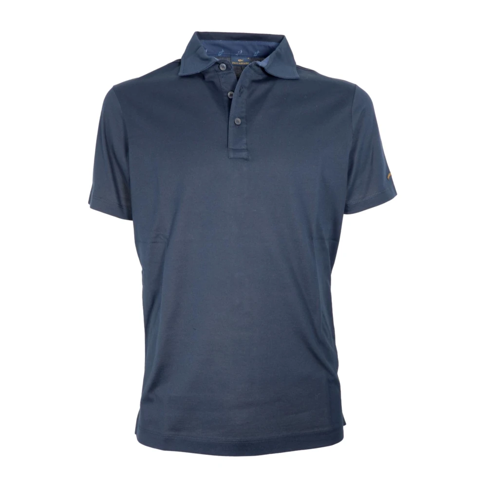 PAUL & SHARK Blauwe Katoenen Polo met Logo Kraag Blue Heren