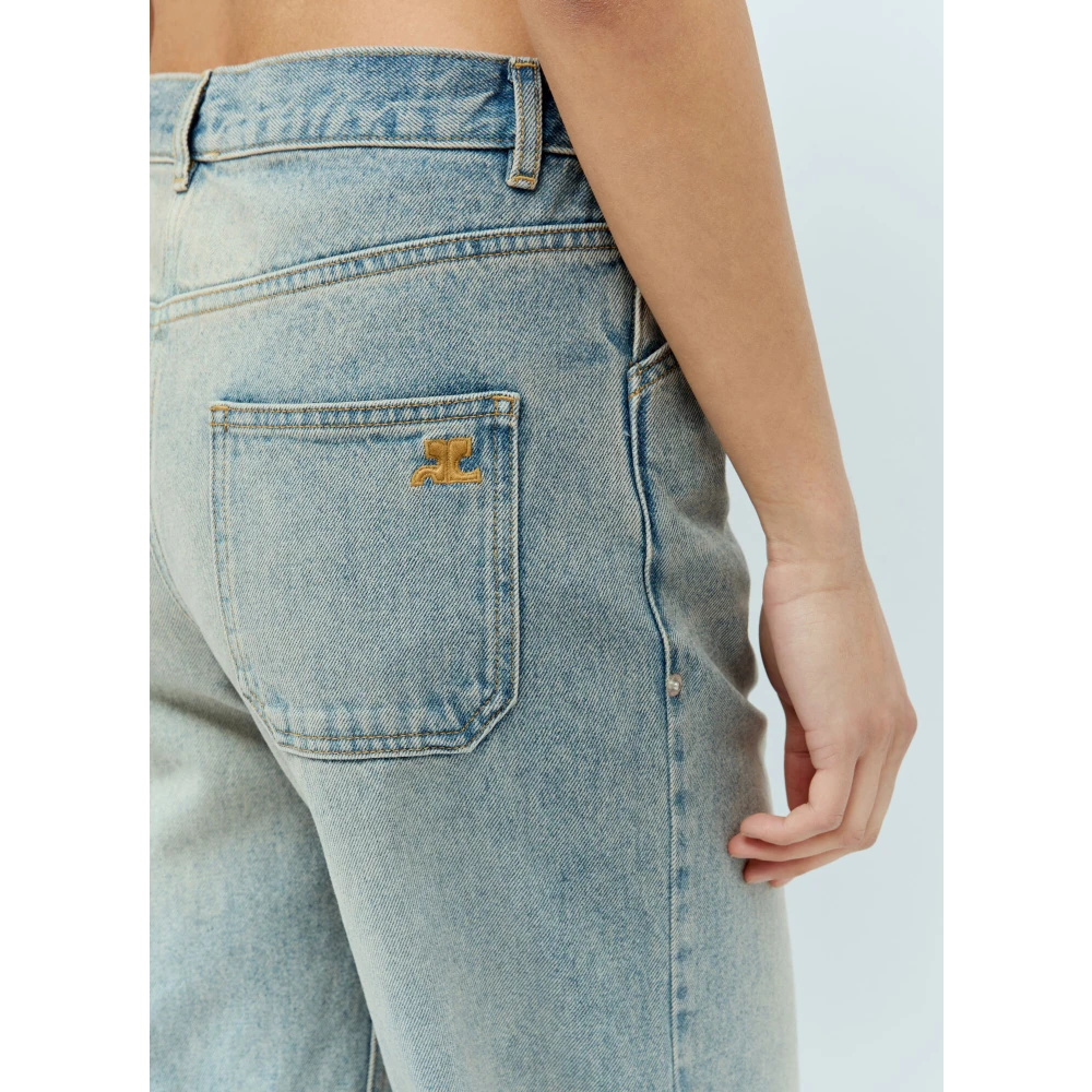 Courrèges Denim Sailor Baggy Jeans Blue Dames