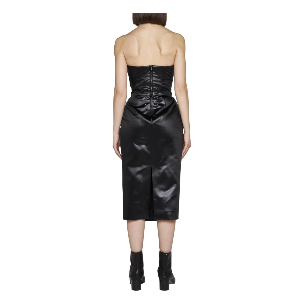 Maison Margiela Zwarte Midi Jurken Black Dames