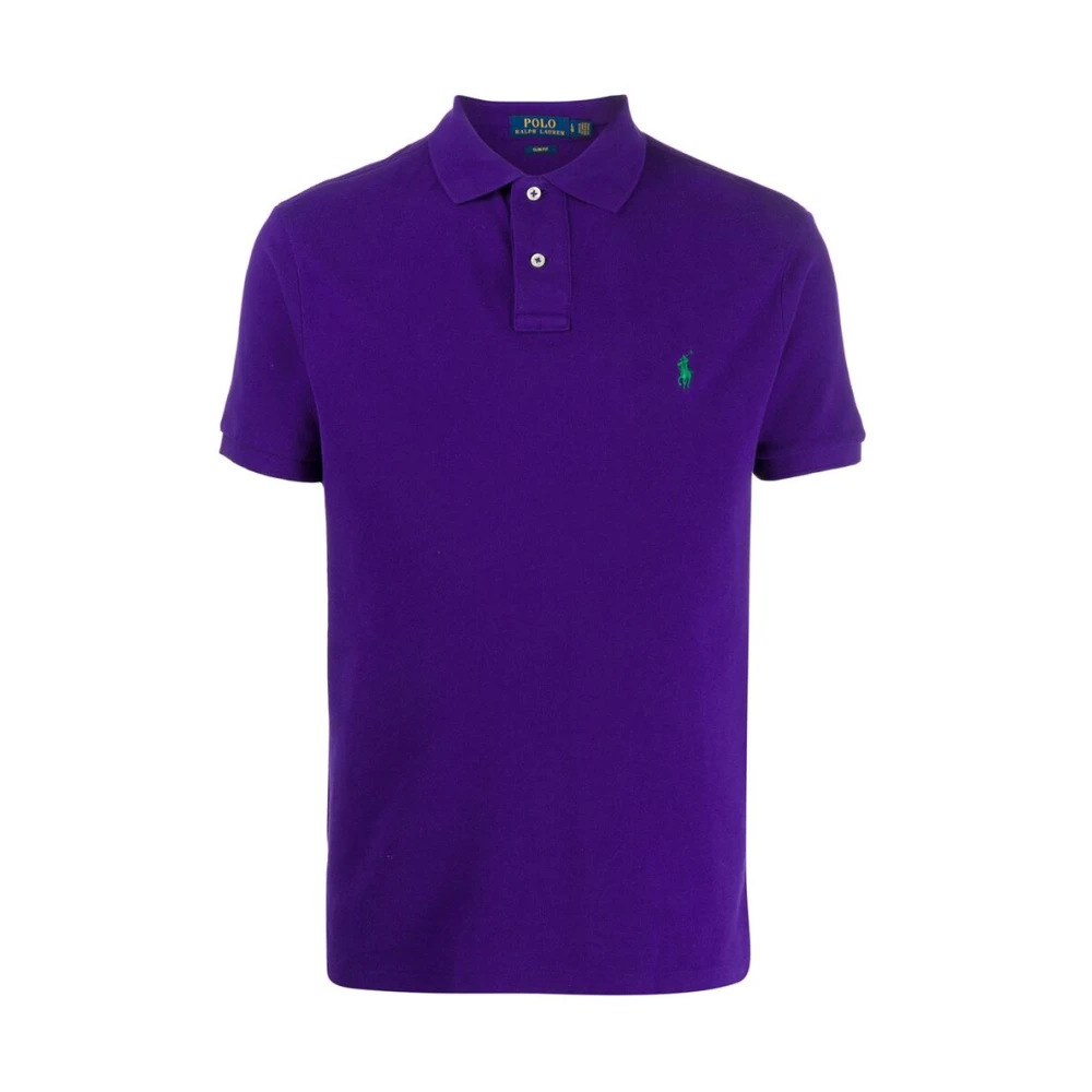 Ralph Lauren Men's Purple Short Sleeve Embroidered Logo Polo Shirt - S - Tops