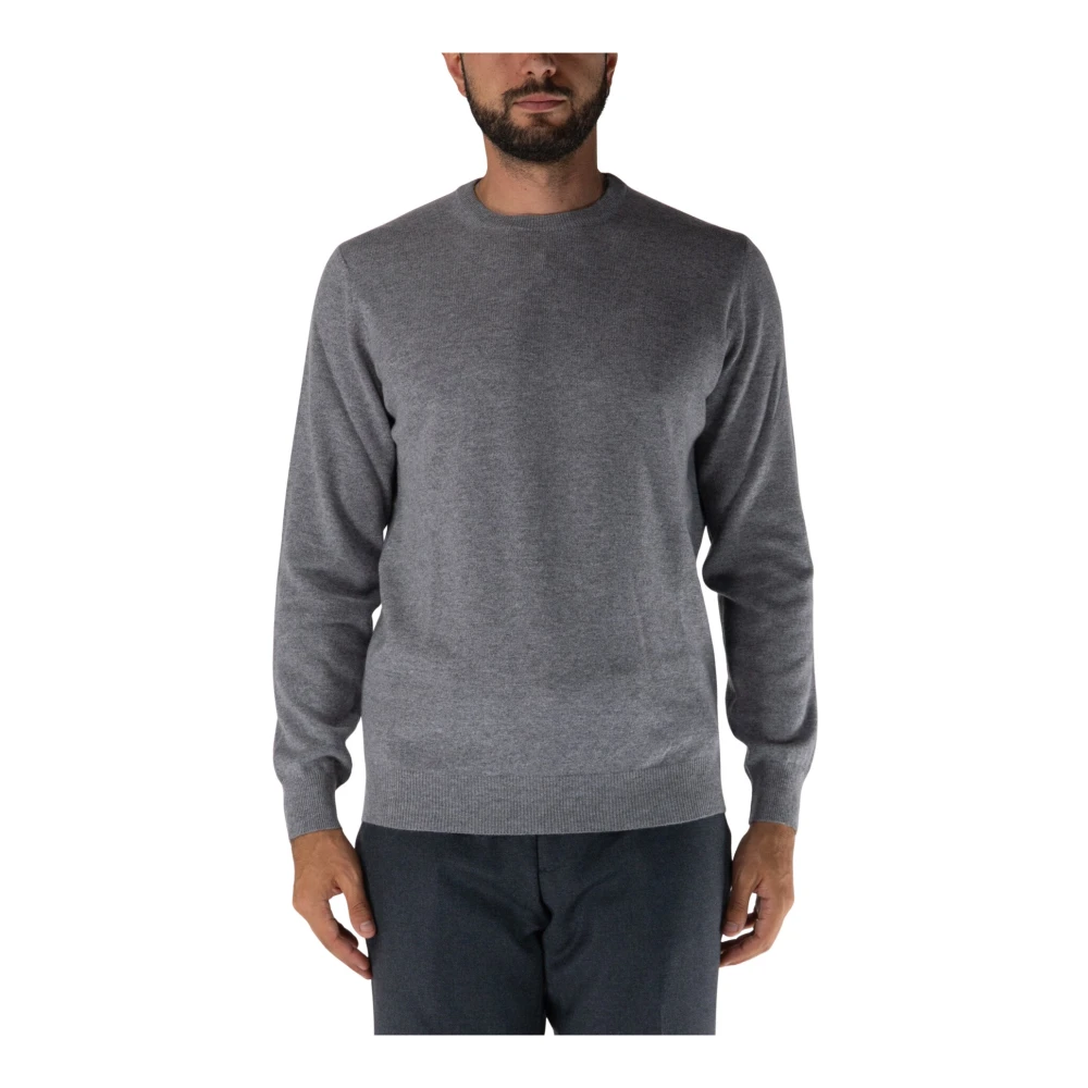 Kangra Men's Gray Cashmere Knitwear, S, Cashmere Crewneck Jumper