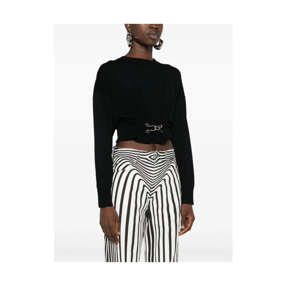 Moschino Zwarte Gebreide Crew Neck Sweater Black Dames