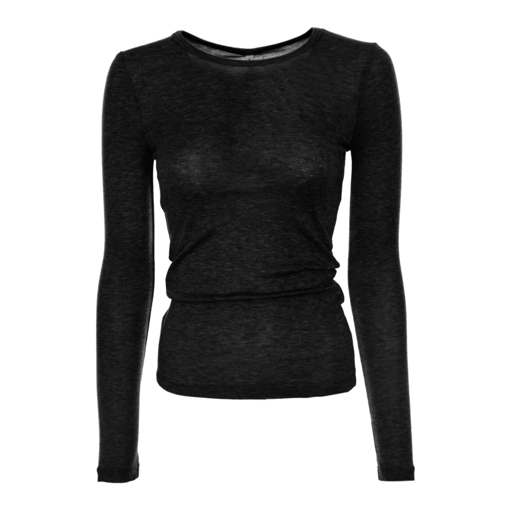 Samsøe Jersey Longsleeve Top Black Dames