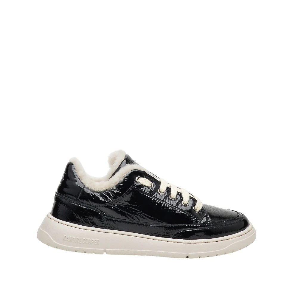 Candice Cooper Svarta lack sneakers Black, Dam