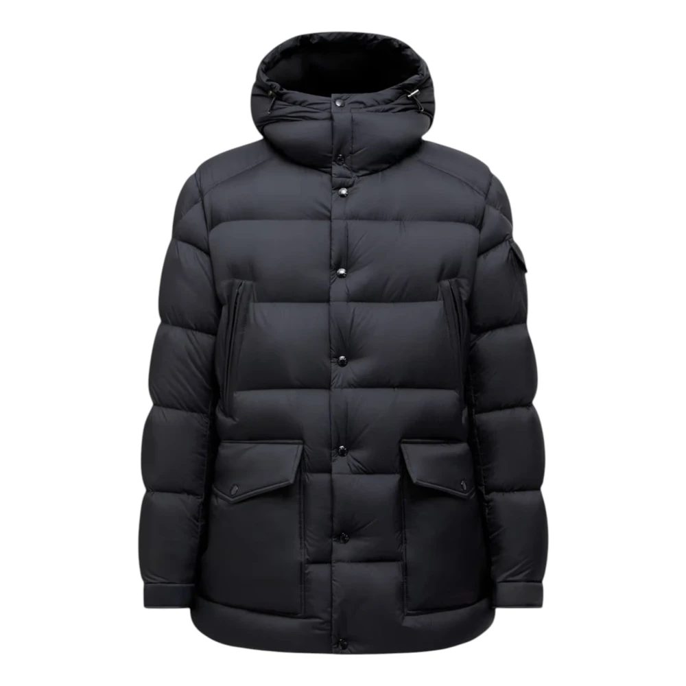 Moncler Blue Down Jackets, Male, 2XL, Bretagne Hooded Short Down Jacket