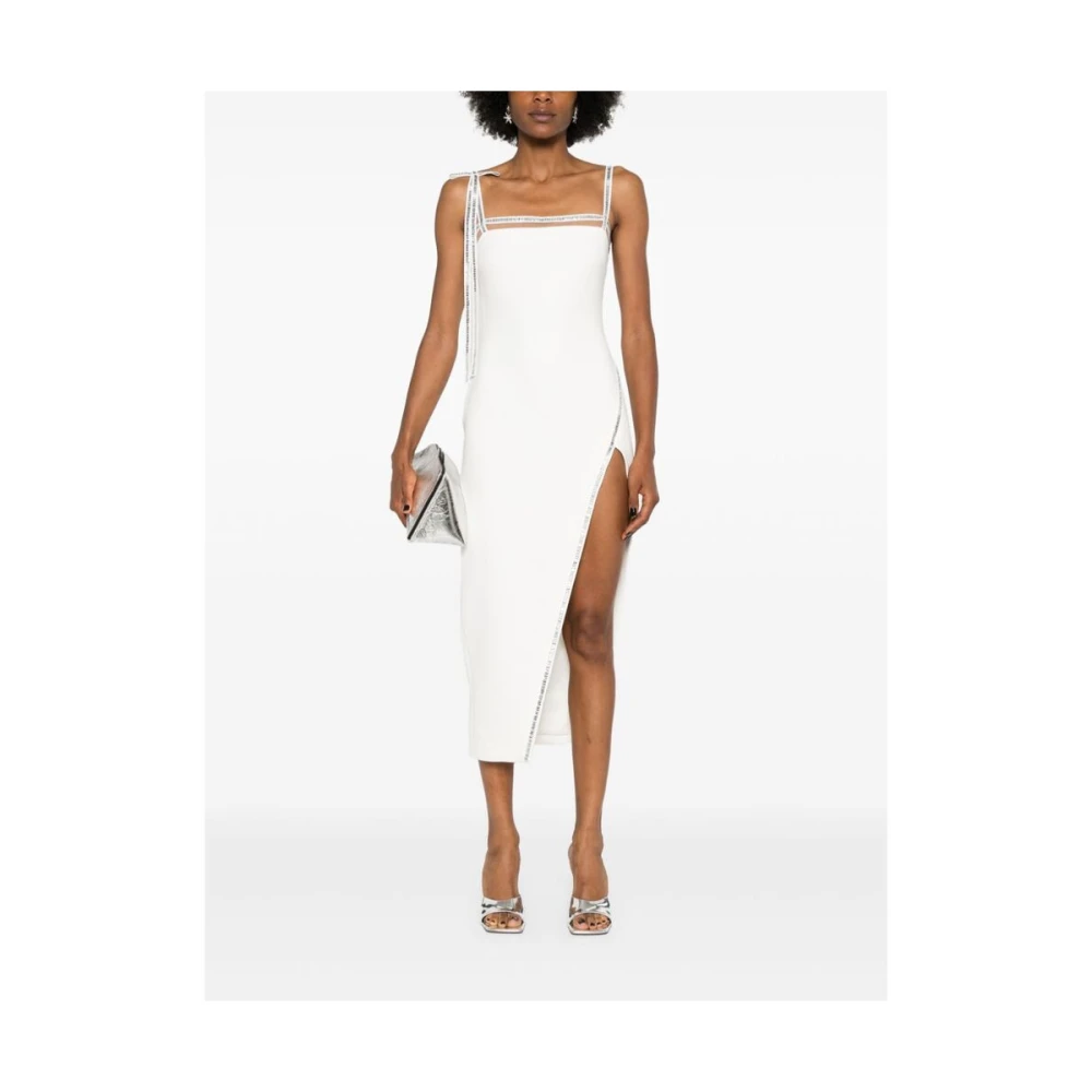 David Koma Kristalversierde Witte Jurk White Dames
