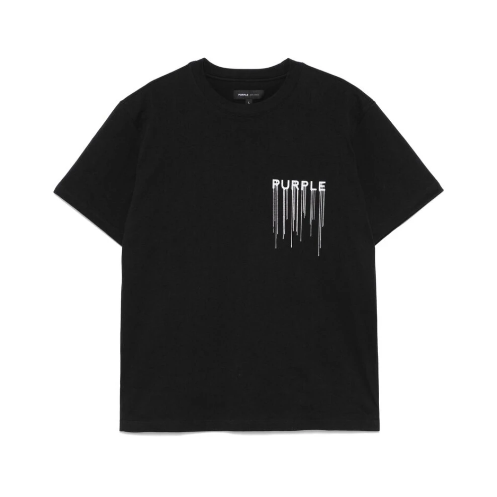 Purple Brand Zwart Crew Neck T-shirt Korte Mouwen Black Heren