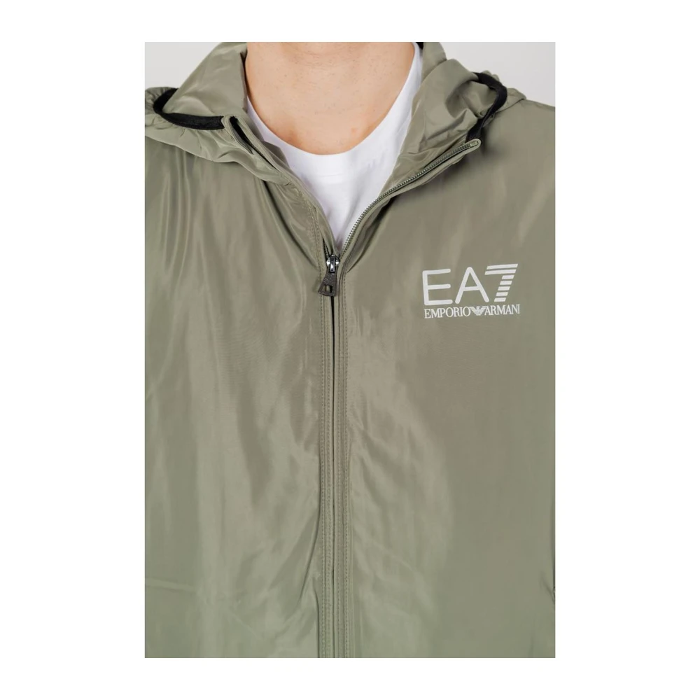 Emporio Armani EA7 Lichtgewicht Polyester Herenjas Lente Zomer Collectie Green Heren