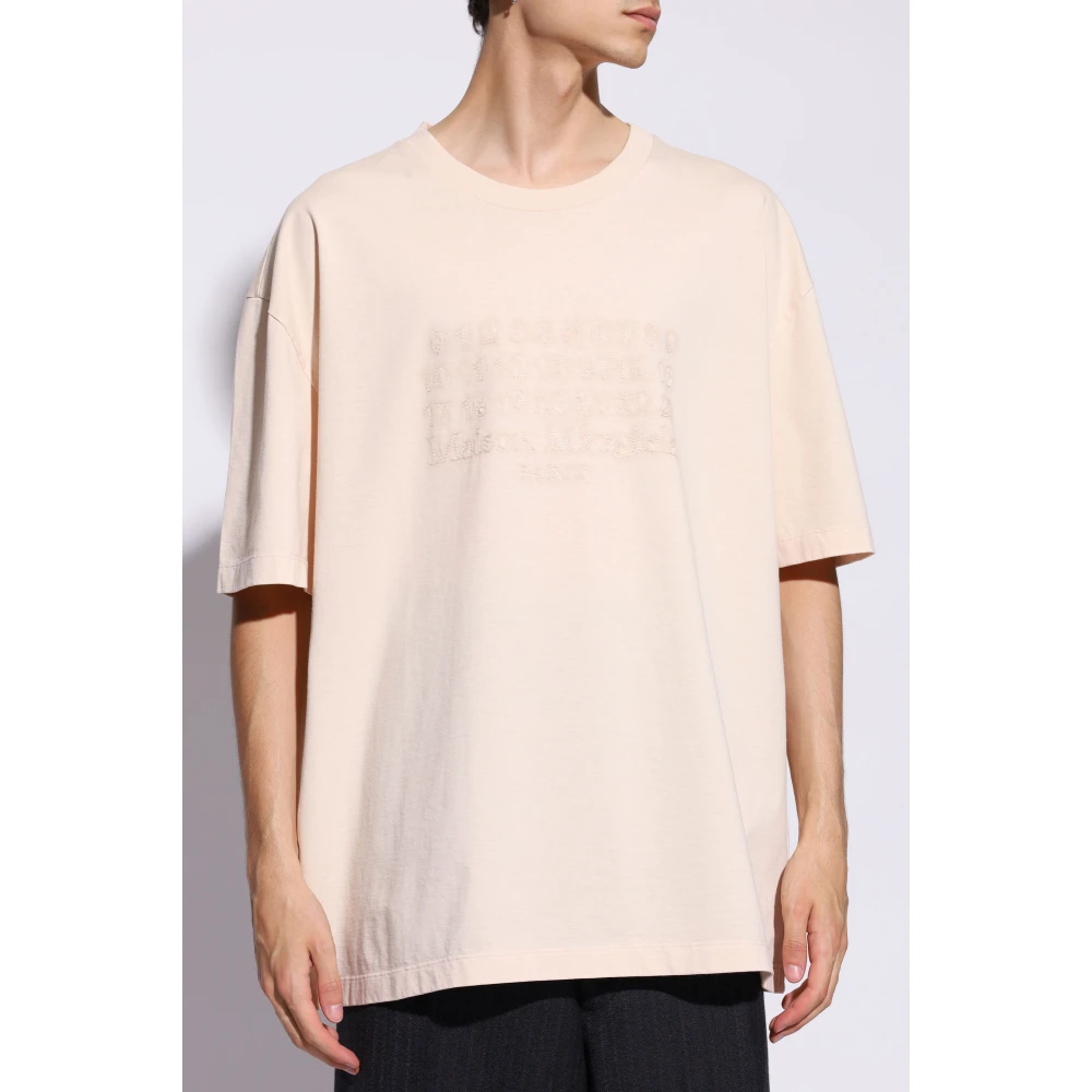 Maison Margiela T-shirt met logo Beige Heren