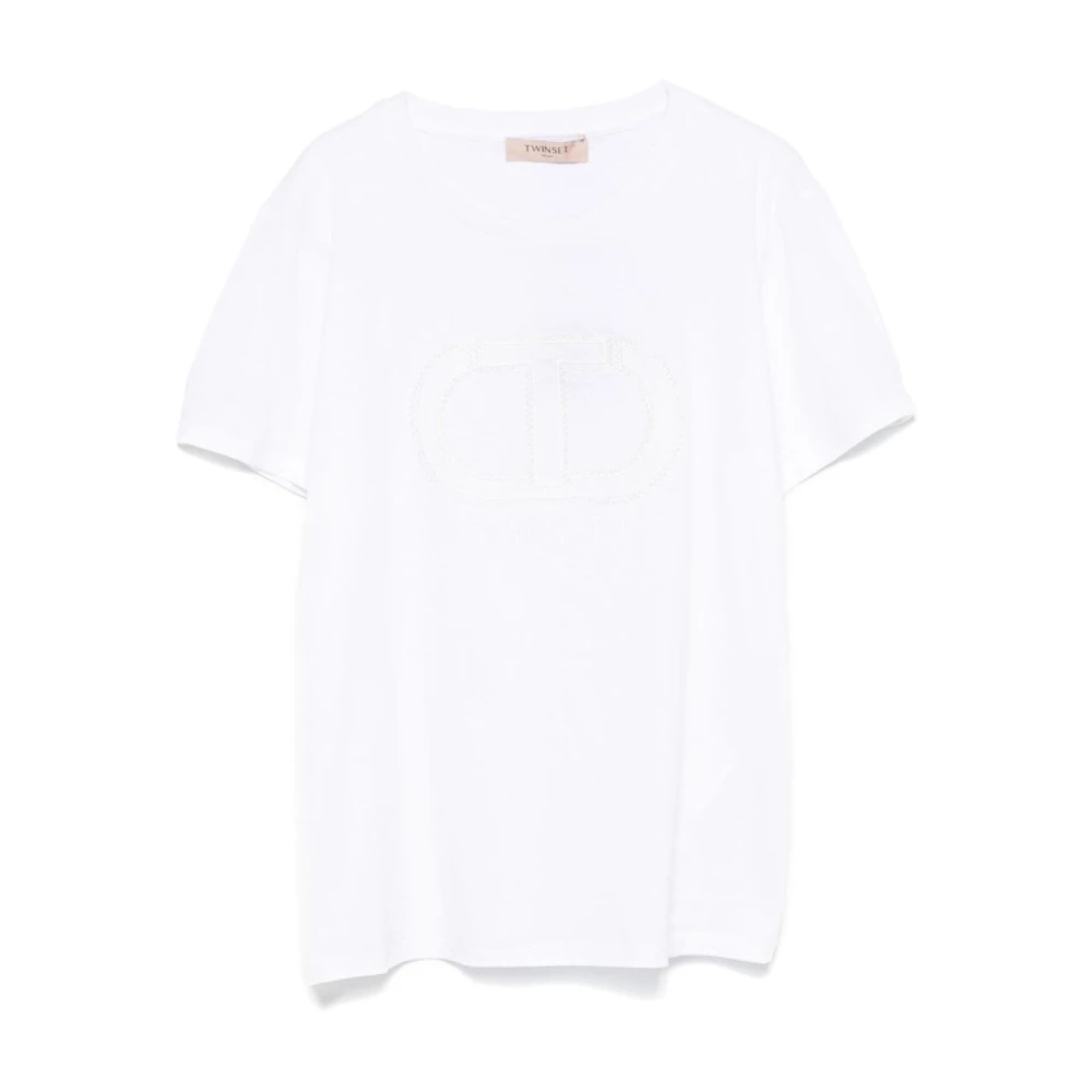 Twinset Witte Trui met Logodetails White Dames