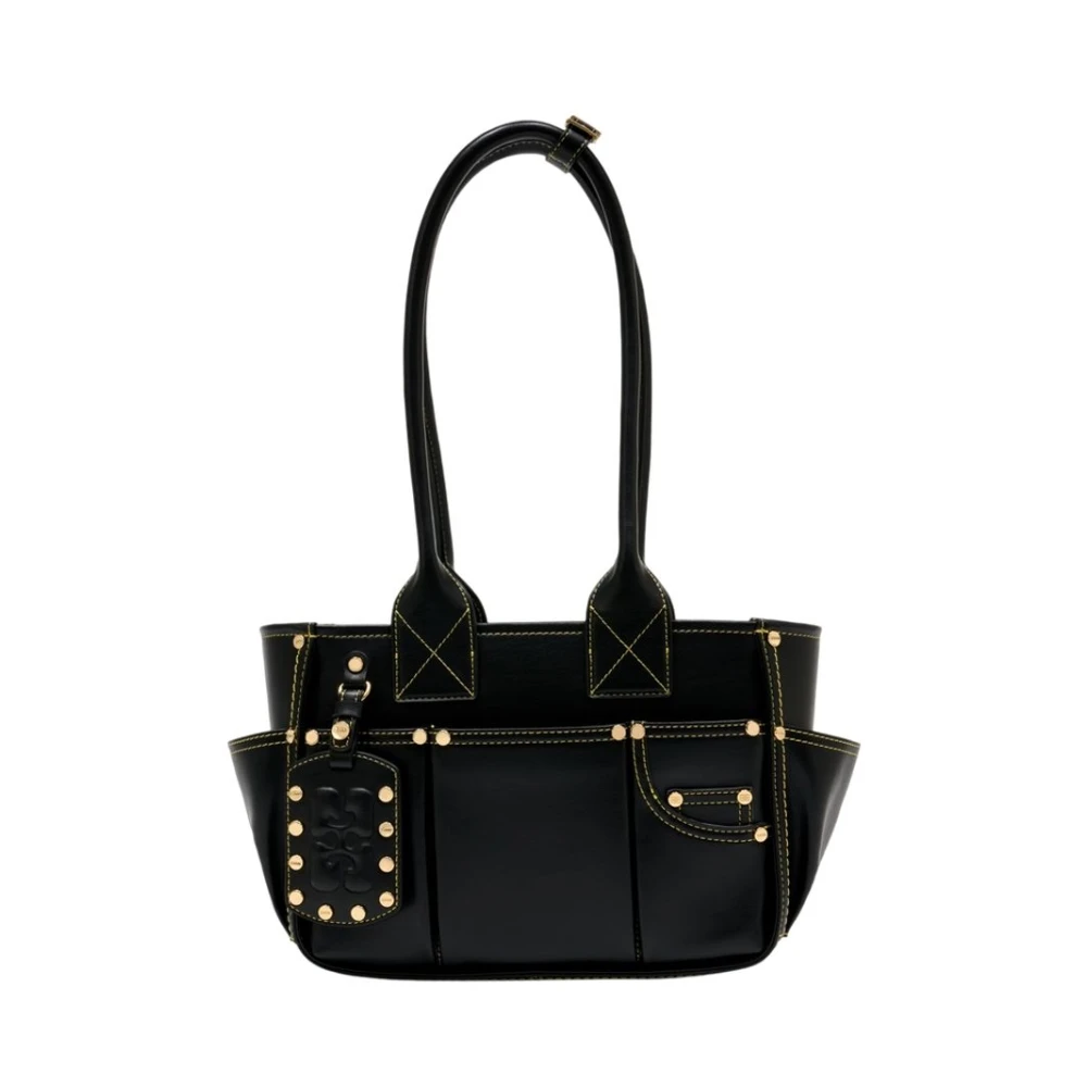 Ganni Women's Black Posy Small Shoulder Bag - Shoulder Bags - One Size - Bags