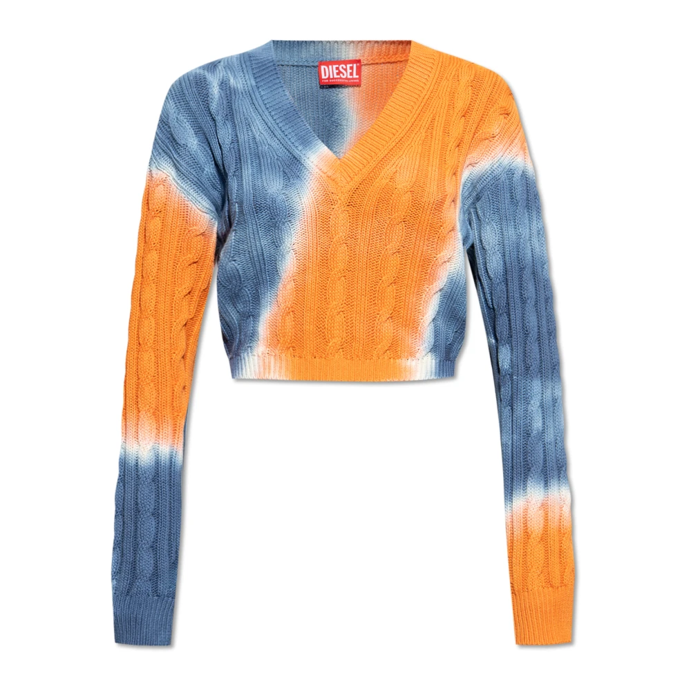 Diesel Women's Multicolor V-Neck Knitwear, S, V-Neck Jumper