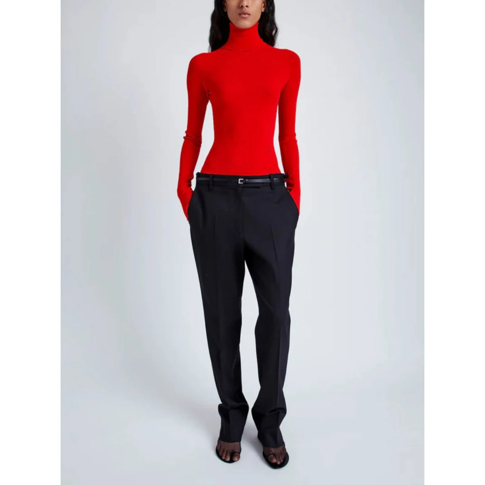 Proenza Schouler Rode Geribbelde Fox Top Red Dames