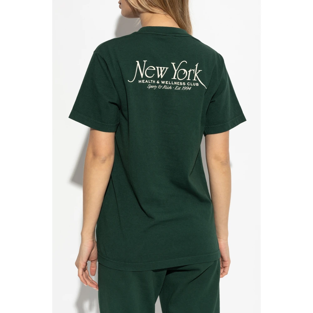 Sporty & Rich T-shirt uit de New York collectie Green Unisex