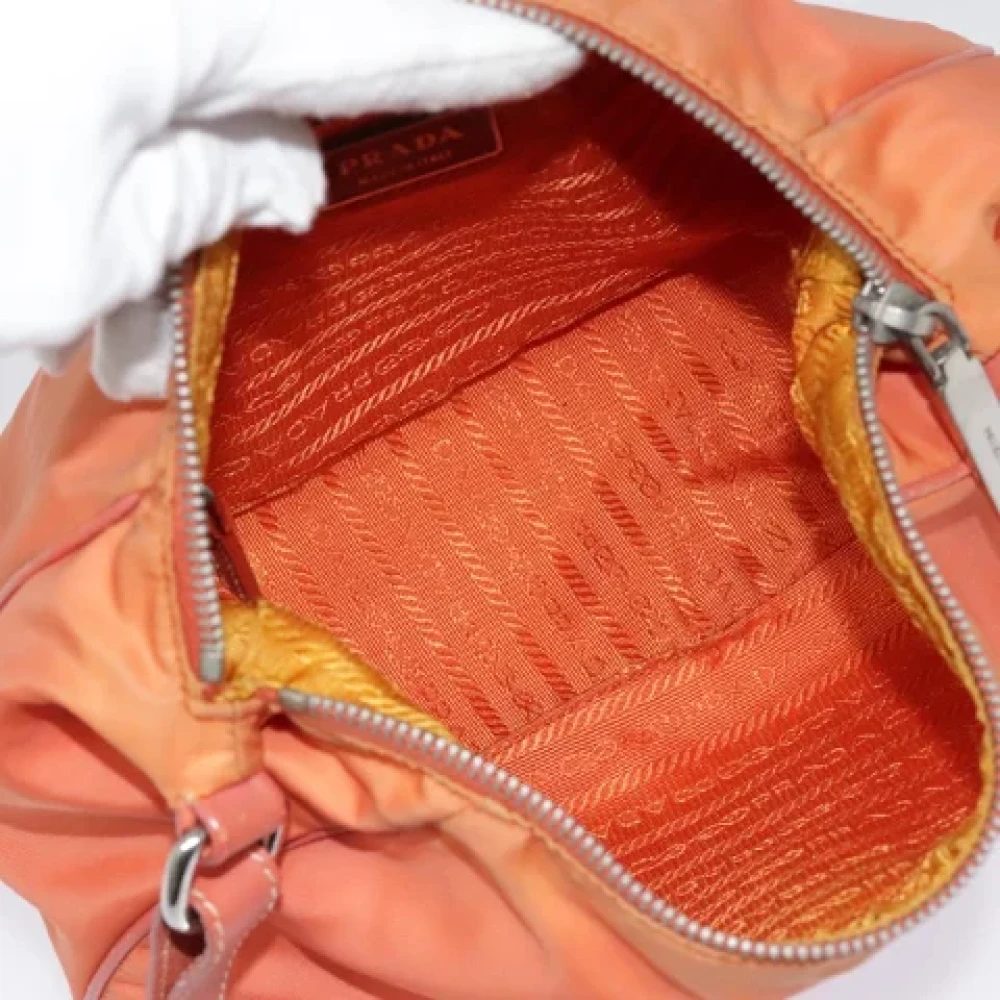 Prada Vintage Pre-owned Canvas prada-bags Orange Dames