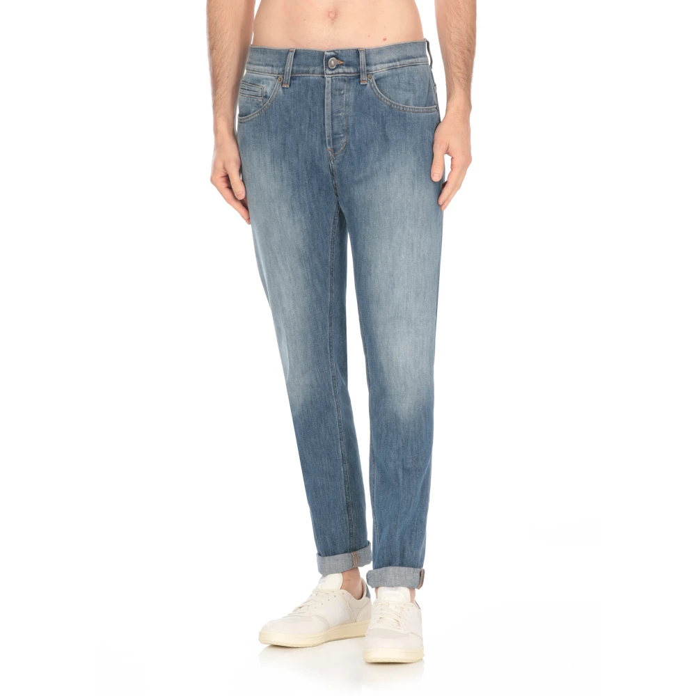 Dondup Blauwe Skinny Jeans met Riemlussen Blue Heren