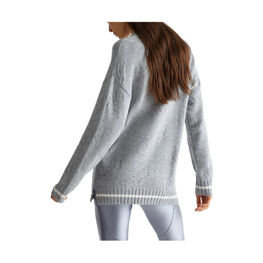 Liu Jo Elegante Grijze Maxi Sweater Gray Dames