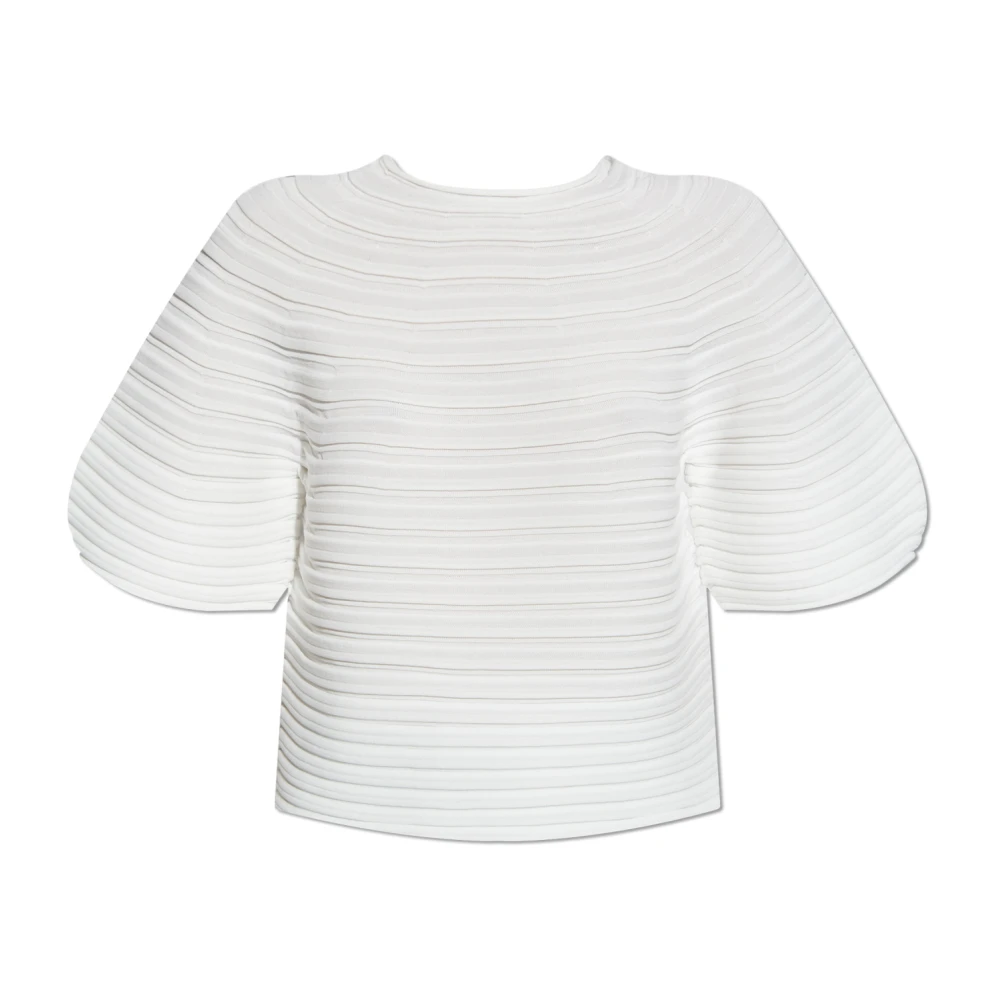 Issey Miyake Geplooide top White Dames