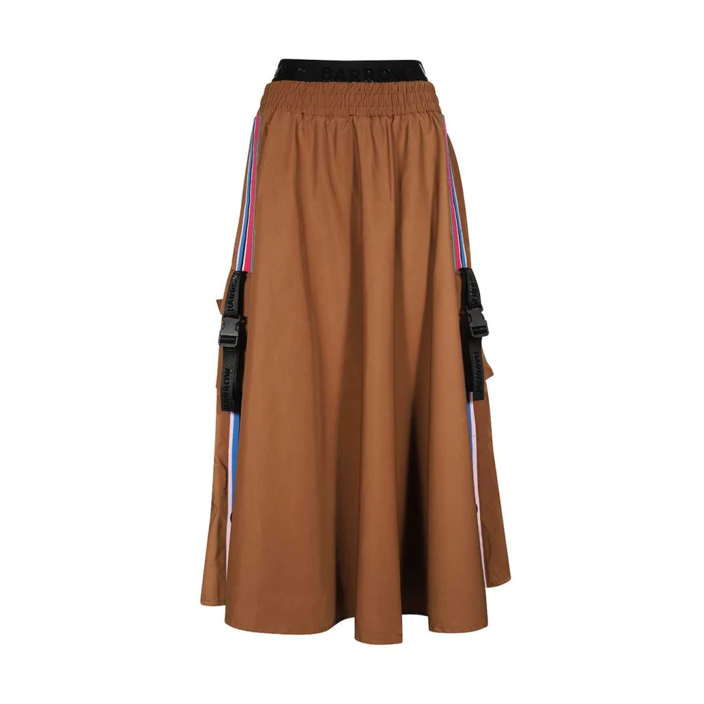 Barrow Lange rok met zijstrepen en logo Brown Dames