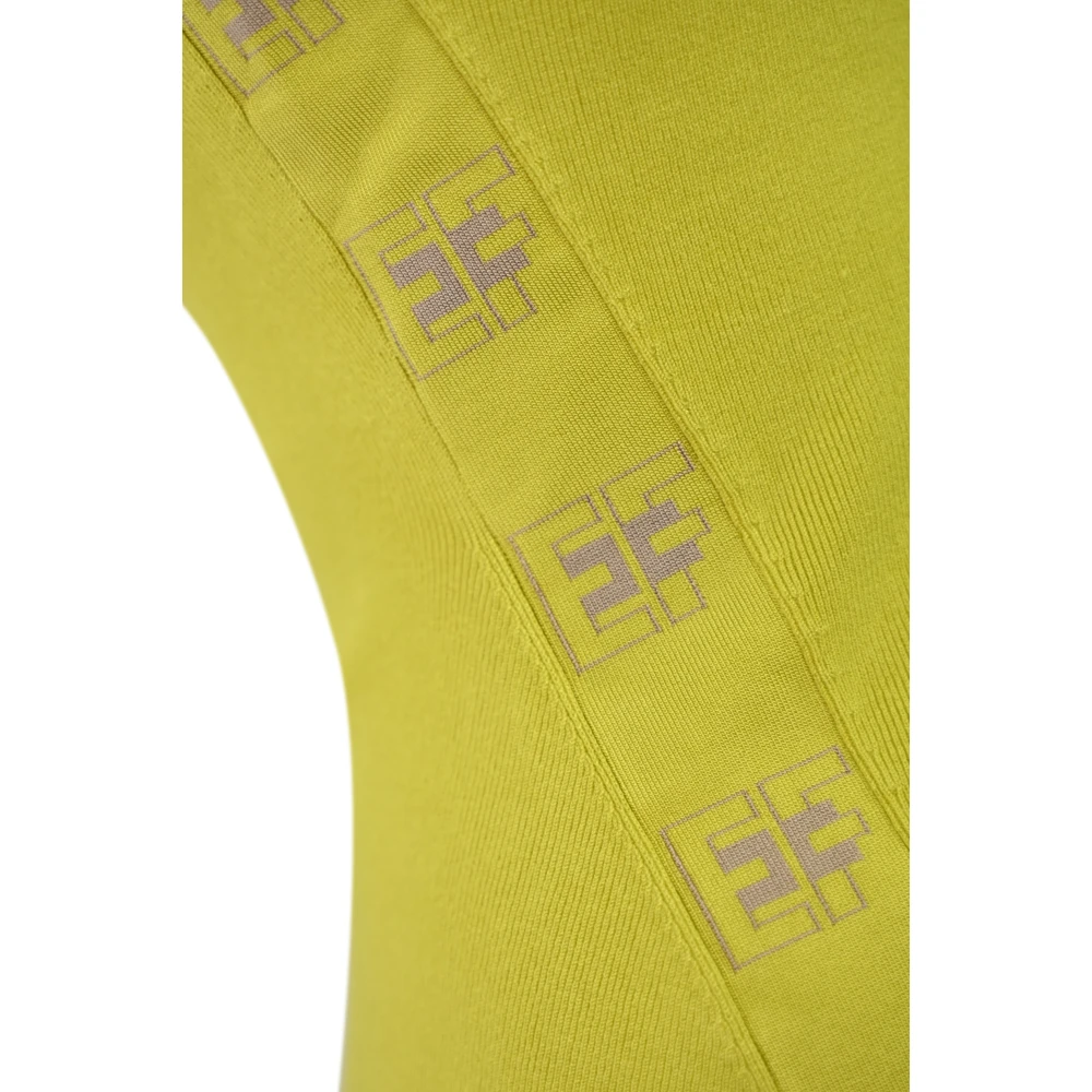 Elisabetta Franchi Gele Viscose Mouwloze Top Yellow Dames