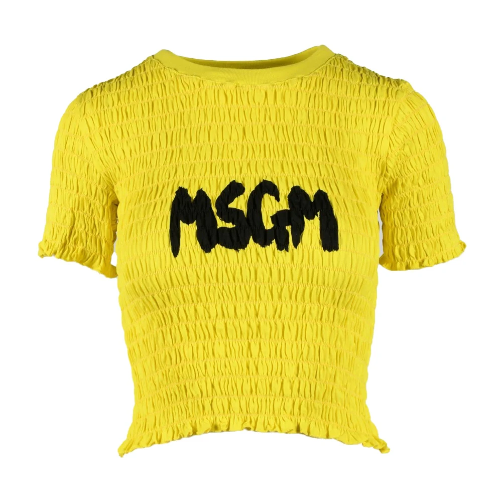 Msgm - Tops > T-Shirts - Yellow - Msgm - Modalova