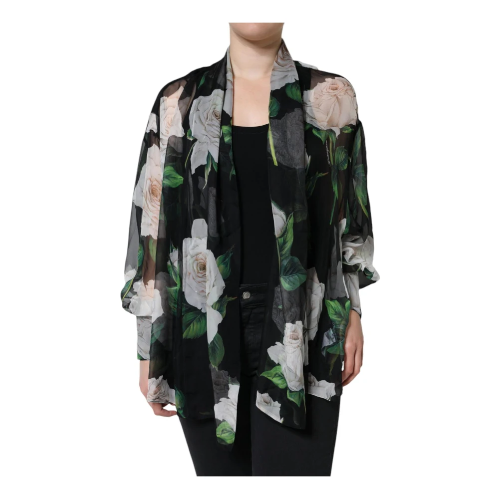 Dolce & Gabbana Zijden Bloemenprint Vestblouse Multicolor Dames