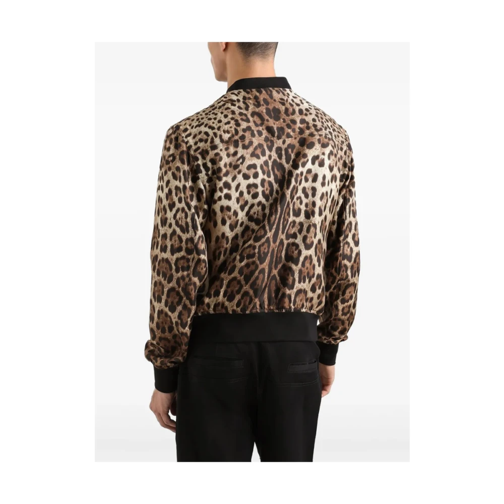 Dolce & Gabbana Animalier Bruine Ritsjas Brown Heren