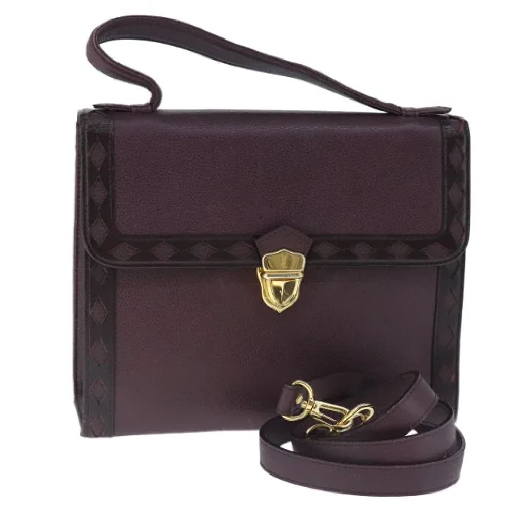Saint Laurent Vintage Pre-owned Leather shoulder-bags Purple Dames