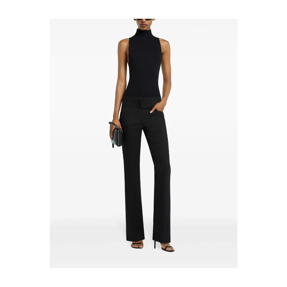 Courrèges Zwarte Logo Appliqué Mouwloze Top Black Dames