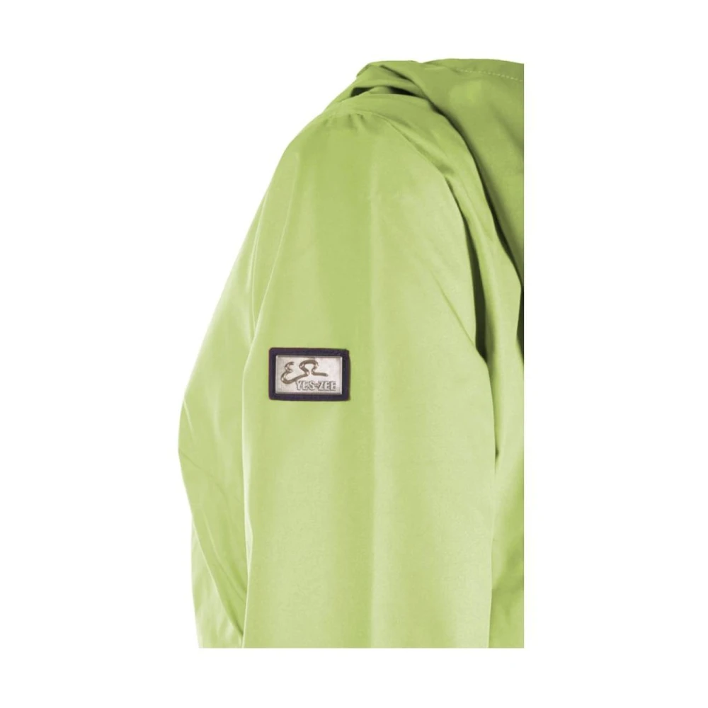 YES ZEE Technische Stof Hoodie met Rits Green Dames