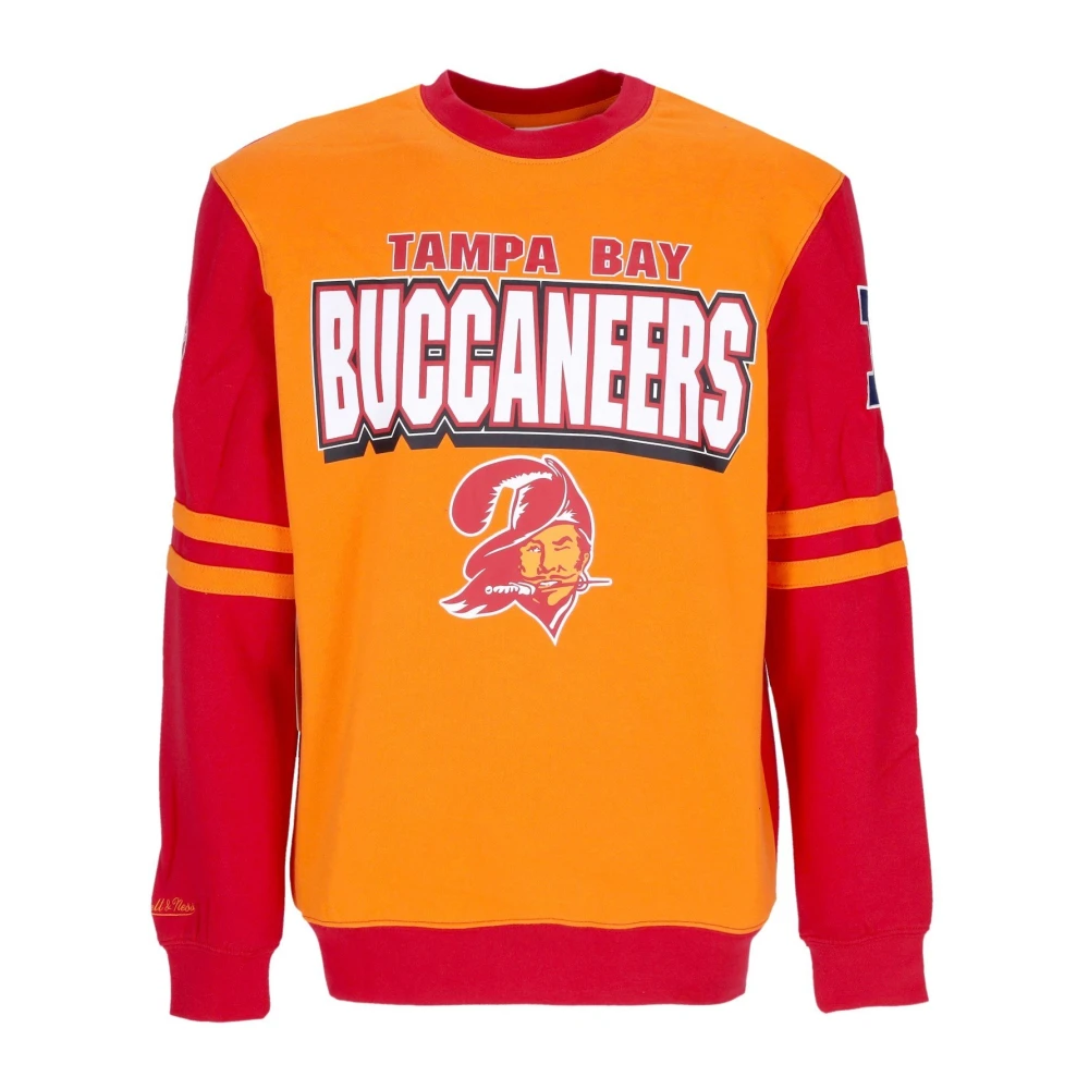 Mitchell & Ness NFL All Over Crew Sweatshirt Orange Heren