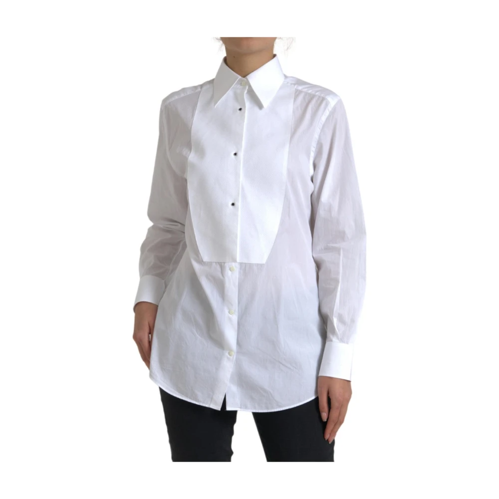 Dolce & Gabbana Women's White Elegant Cotton Poplin Dress Shirt