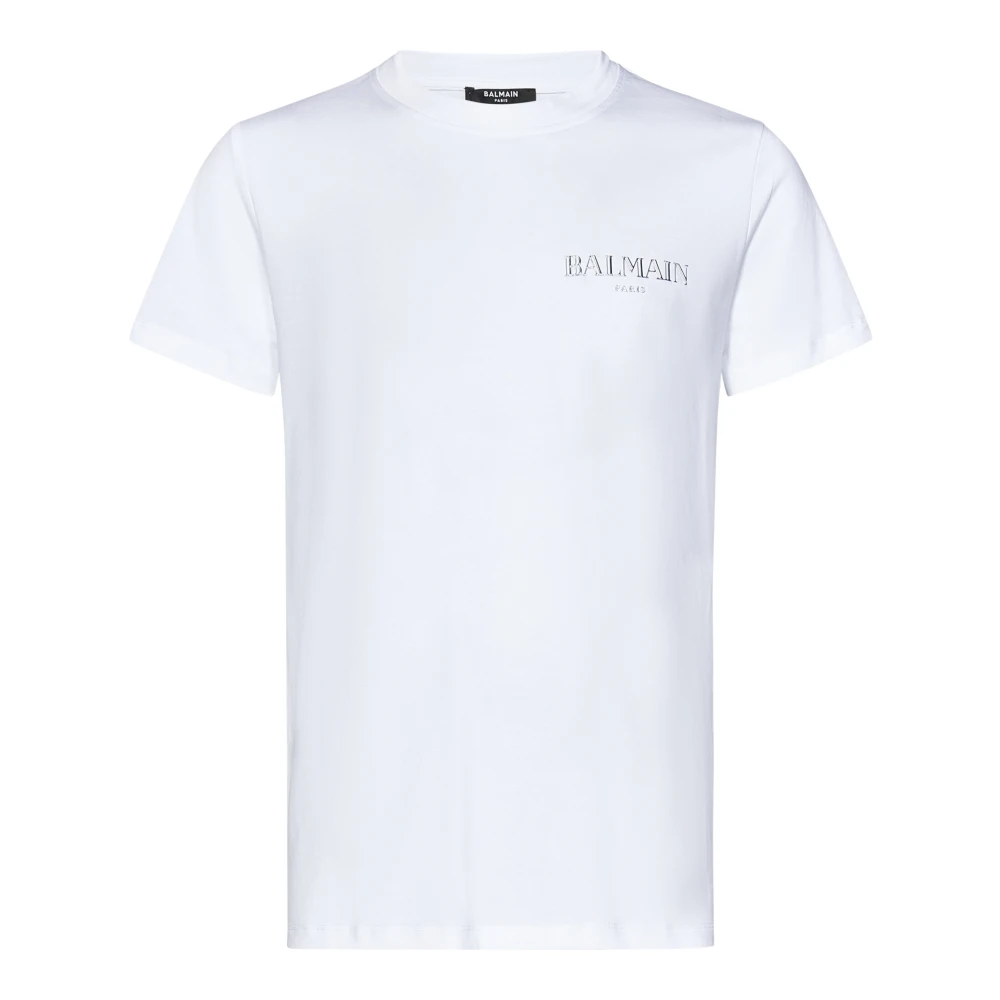 Balmain White Crewneck T-Shirt Vintage Logo - Male - T-Shirts - Xl - Tops