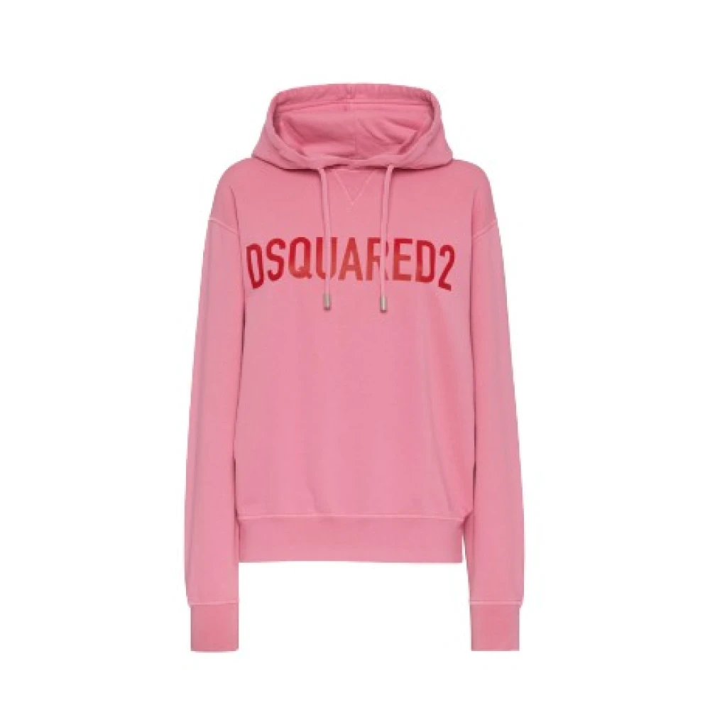 Dsquared2 Hoodie met iconisch logo roze kleur Pink Dames