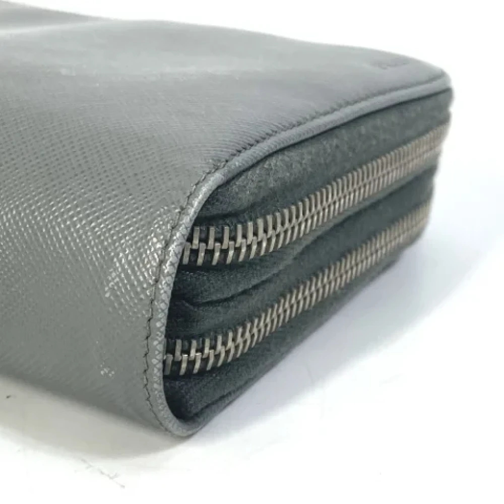 Prada Vintage Pre-owned Leather wallets Gray Dames