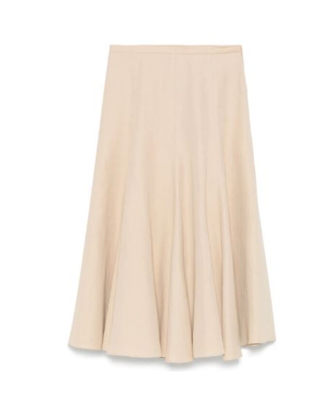 beige-viscose-linen-flared-skirt