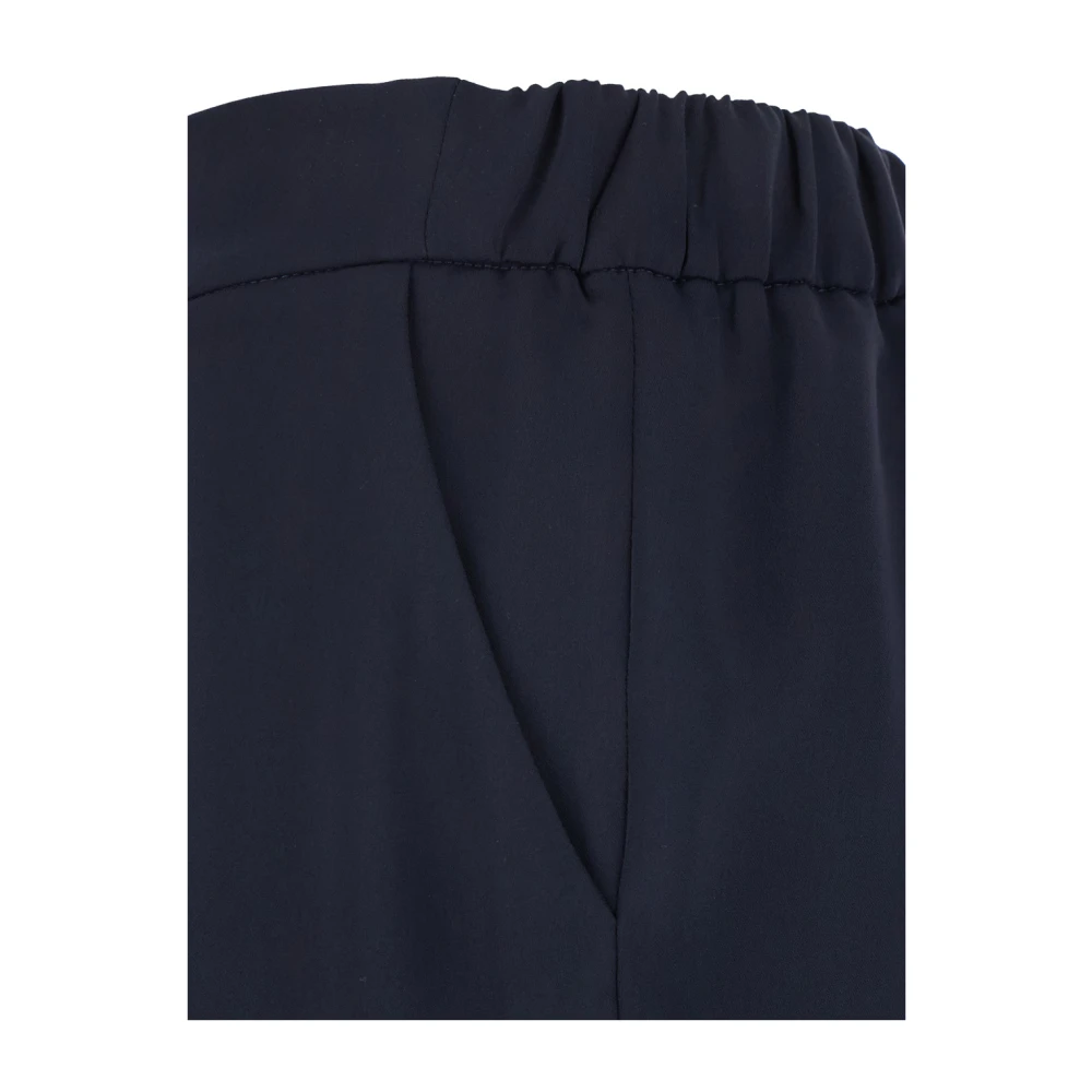 P.a.r.o.s.h. Blauwe Wijde Pijp Elastische Taille Broek Blue Dames