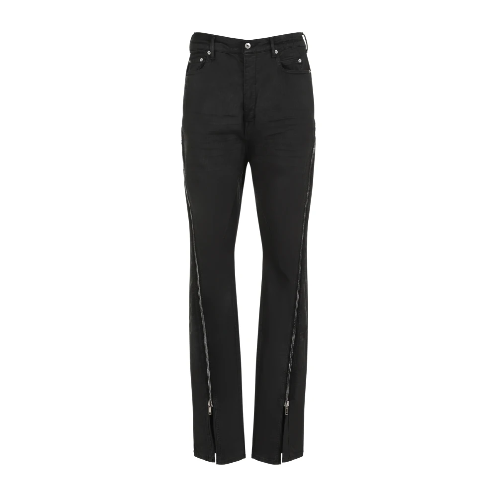 Rick Owens Svart Vax Banan Jeans Black, Herr