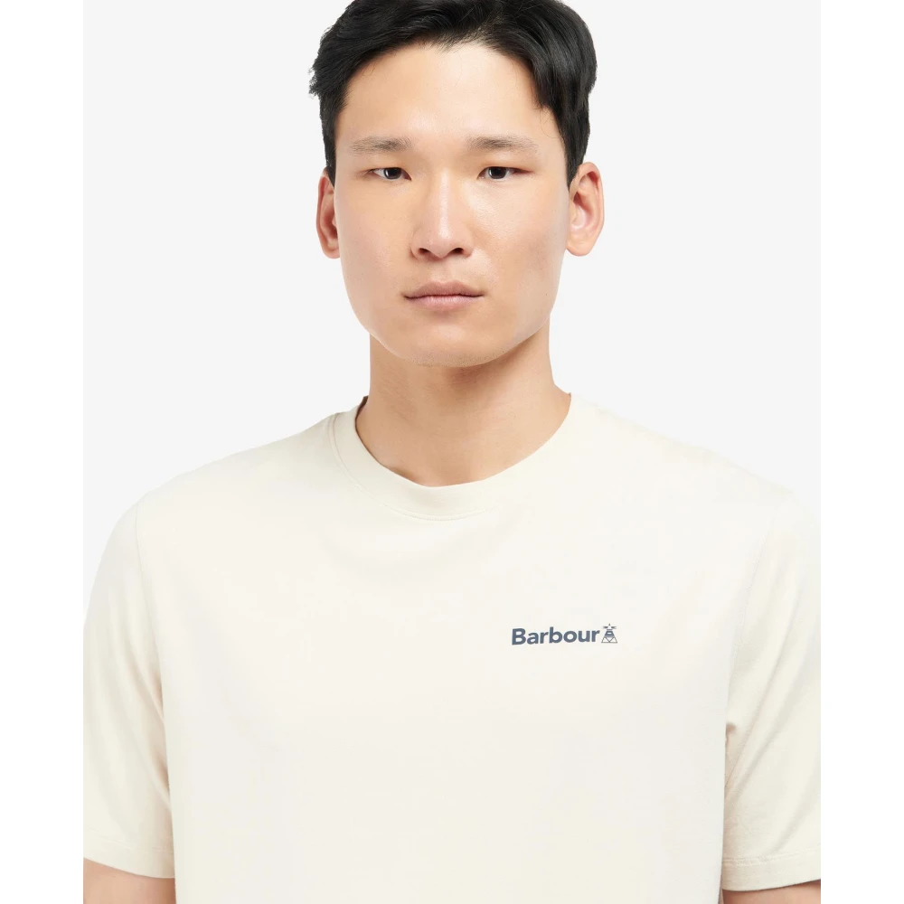 Barbour Logo T-shirt met -coördinaten Beige Heren
