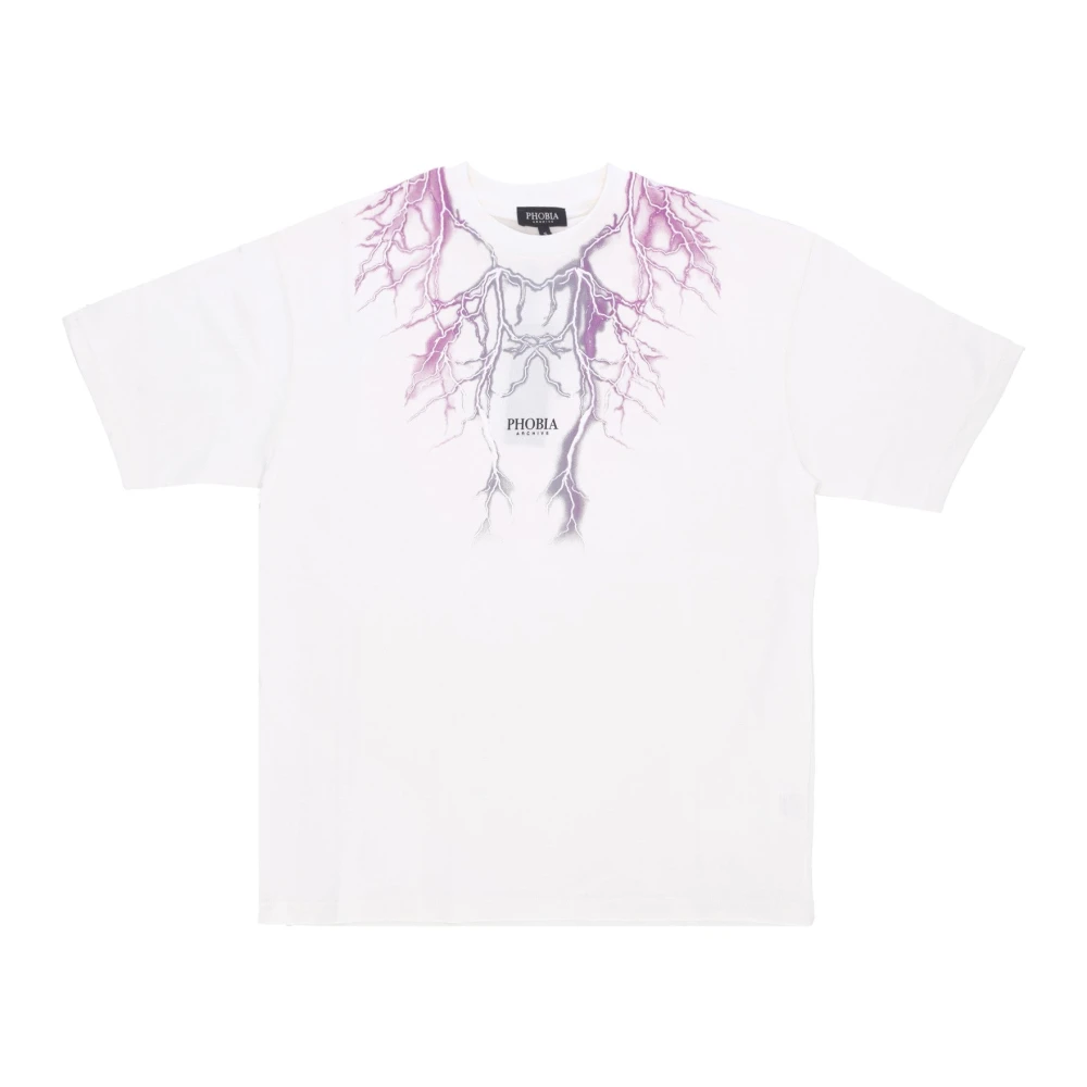 Phobia Archive Mannelijk Wit Tops Heren, M, Katoen, Lightning Tee