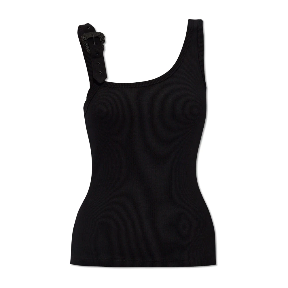 Versace Jeans Couture Zwarte T-shirts & Polos voor vrouwen Black Dames