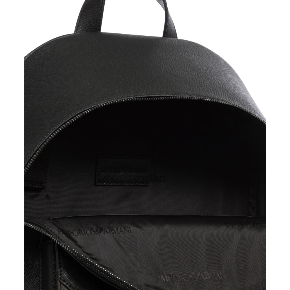 Emporio Armani Stijlvolle Rugzak met Rits en Logo Black Heren